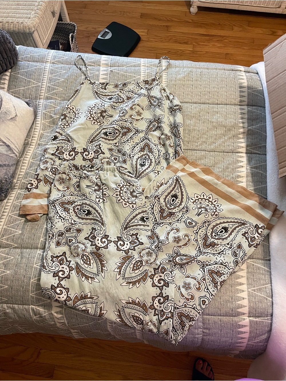 Paisley Print Beach Coverup Set